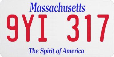 MA license plate 9YI317