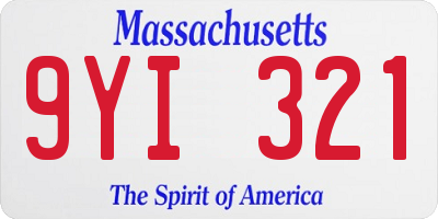 MA license plate 9YI321