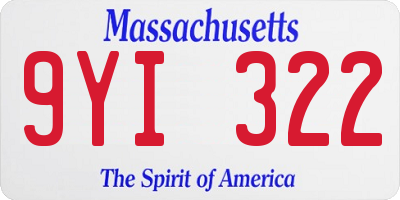 MA license plate 9YI322