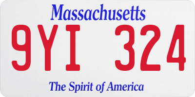 MA license plate 9YI324