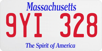 MA license plate 9YI328