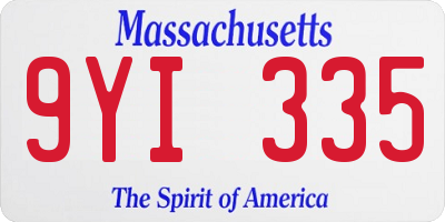 MA license plate 9YI335