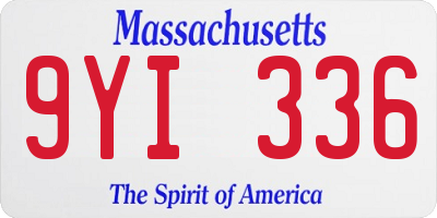 MA license plate 9YI336