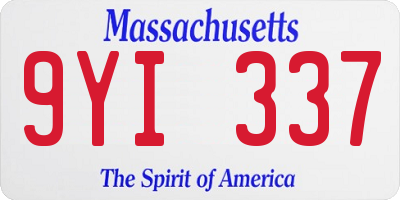 MA license plate 9YI337