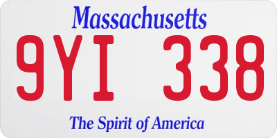 MA license plate 9YI338
