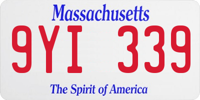 MA license plate 9YI339