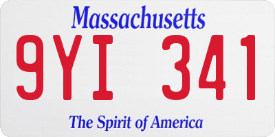 MA license plate 9YI341