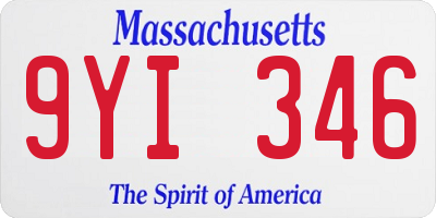 MA license plate 9YI346