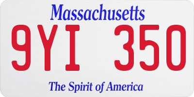 MA license plate 9YI350