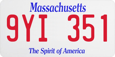 MA license plate 9YI351