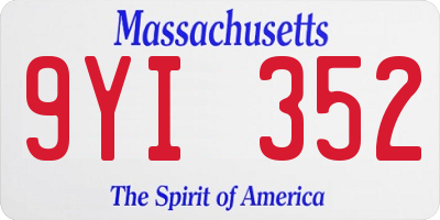 MA license plate 9YI352