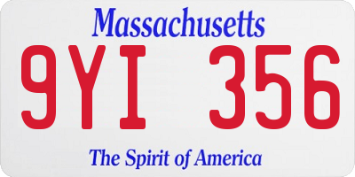 MA license plate 9YI356