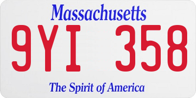 MA license plate 9YI358