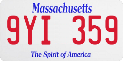 MA license plate 9YI359