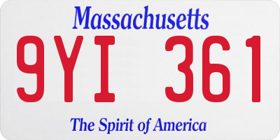 MA license plate 9YI361