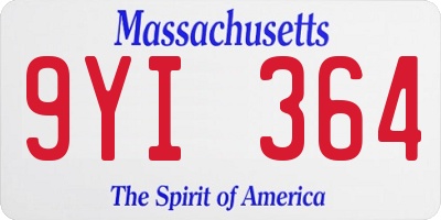 MA license plate 9YI364