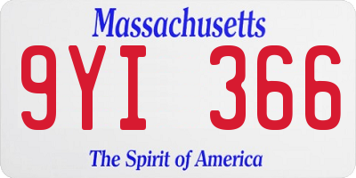 MA license plate 9YI366
