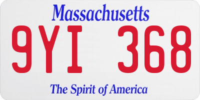 MA license plate 9YI368