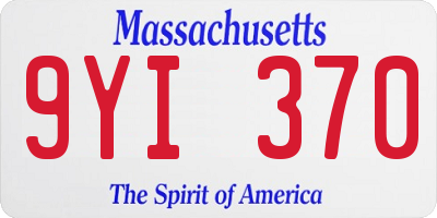 MA license plate 9YI370