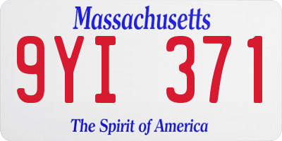 MA license plate 9YI371