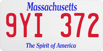 MA license plate 9YI372