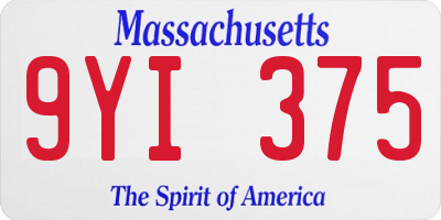 MA license plate 9YI375