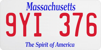 MA license plate 9YI376