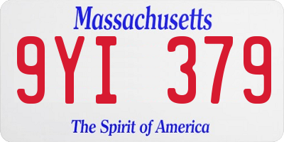 MA license plate 9YI379