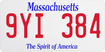 MA license plate 9YI384