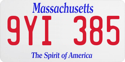 MA license plate 9YI385