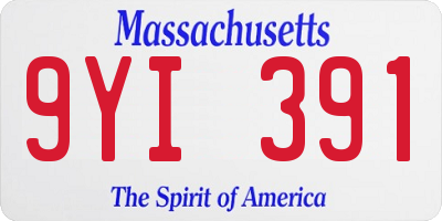 MA license plate 9YI391