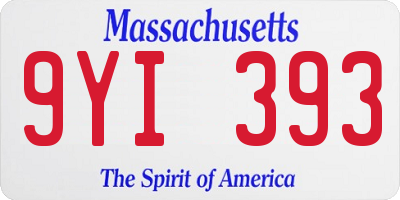 MA license plate 9YI393