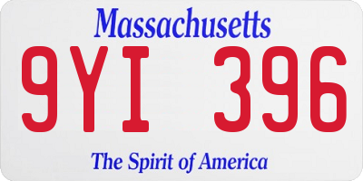 MA license plate 9YI396
