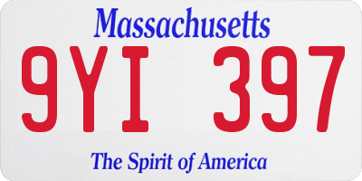 MA license plate 9YI397