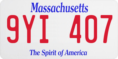 MA license plate 9YI407