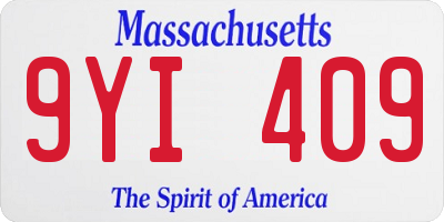 MA license plate 9YI409