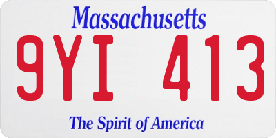 MA license plate 9YI413