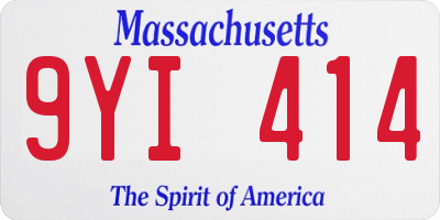 MA license plate 9YI414