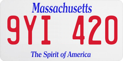 MA license plate 9YI420