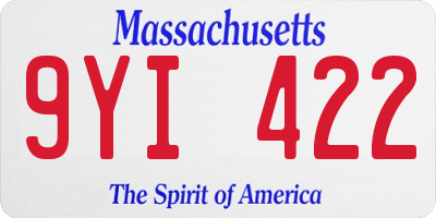 MA license plate 9YI422