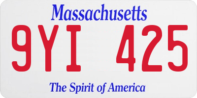 MA license plate 9YI425