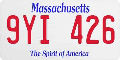 MA license plate 9YI426