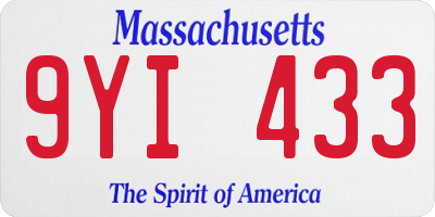 MA license plate 9YI433