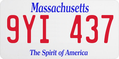 MA license plate 9YI437
