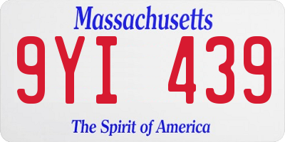 MA license plate 9YI439