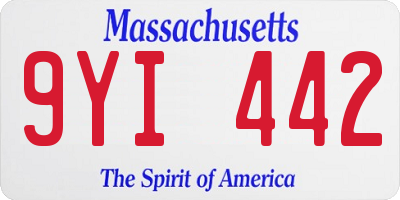 MA license plate 9YI442