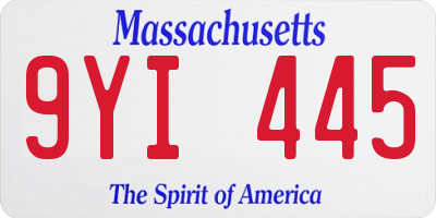 MA license plate 9YI445