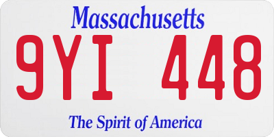 MA license plate 9YI448