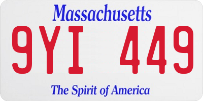 MA license plate 9YI449