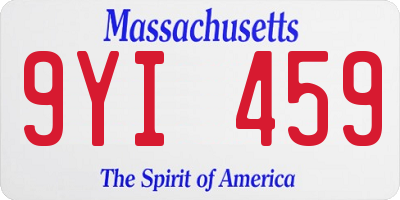 MA license plate 9YI459
